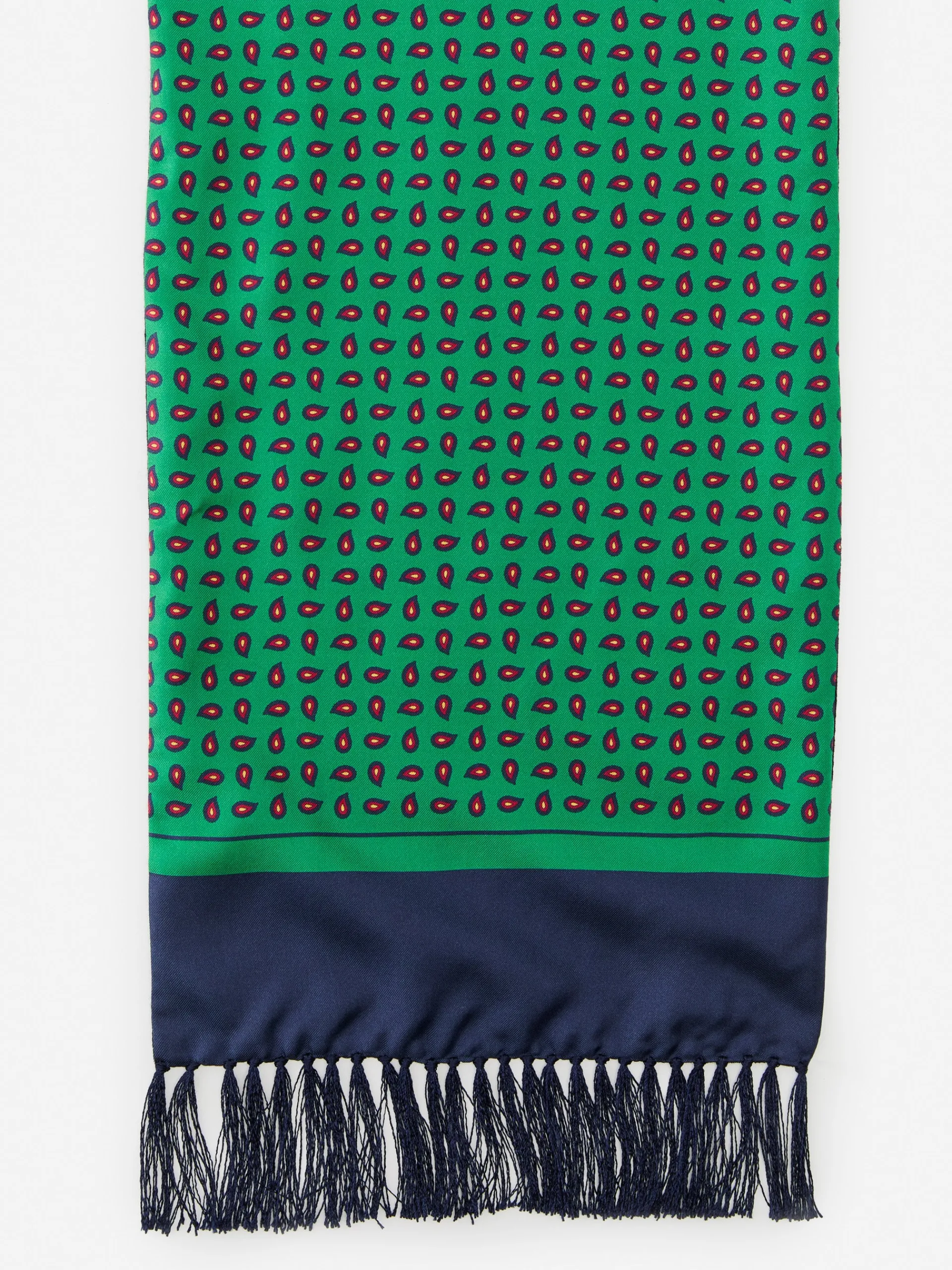 J.McLaughlin Silk Scarf in Pine Green/Navy Clearance