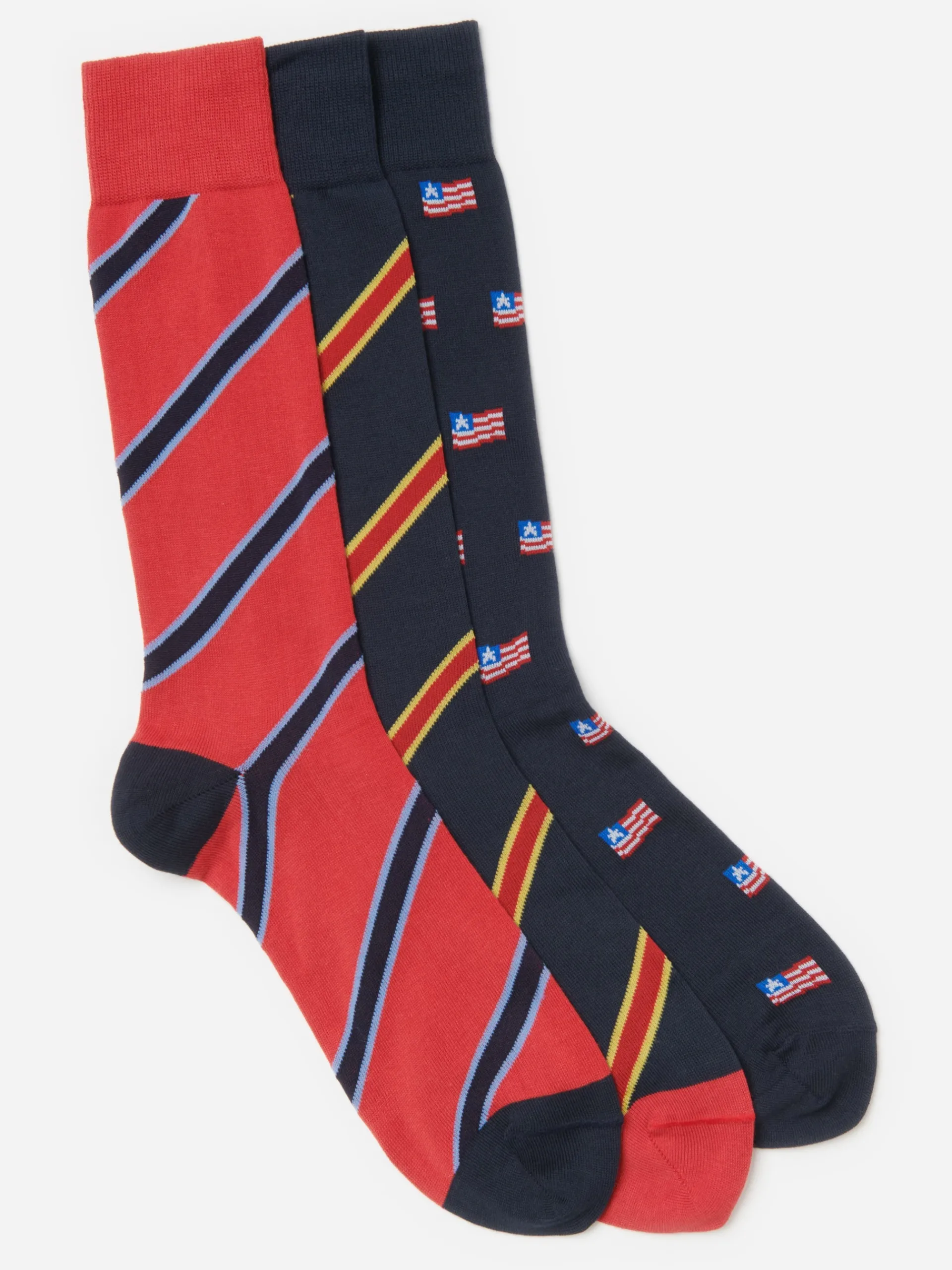 J.McLaughlin Sock Box Set Of 3 in American Flag Navy/Red Clearance
