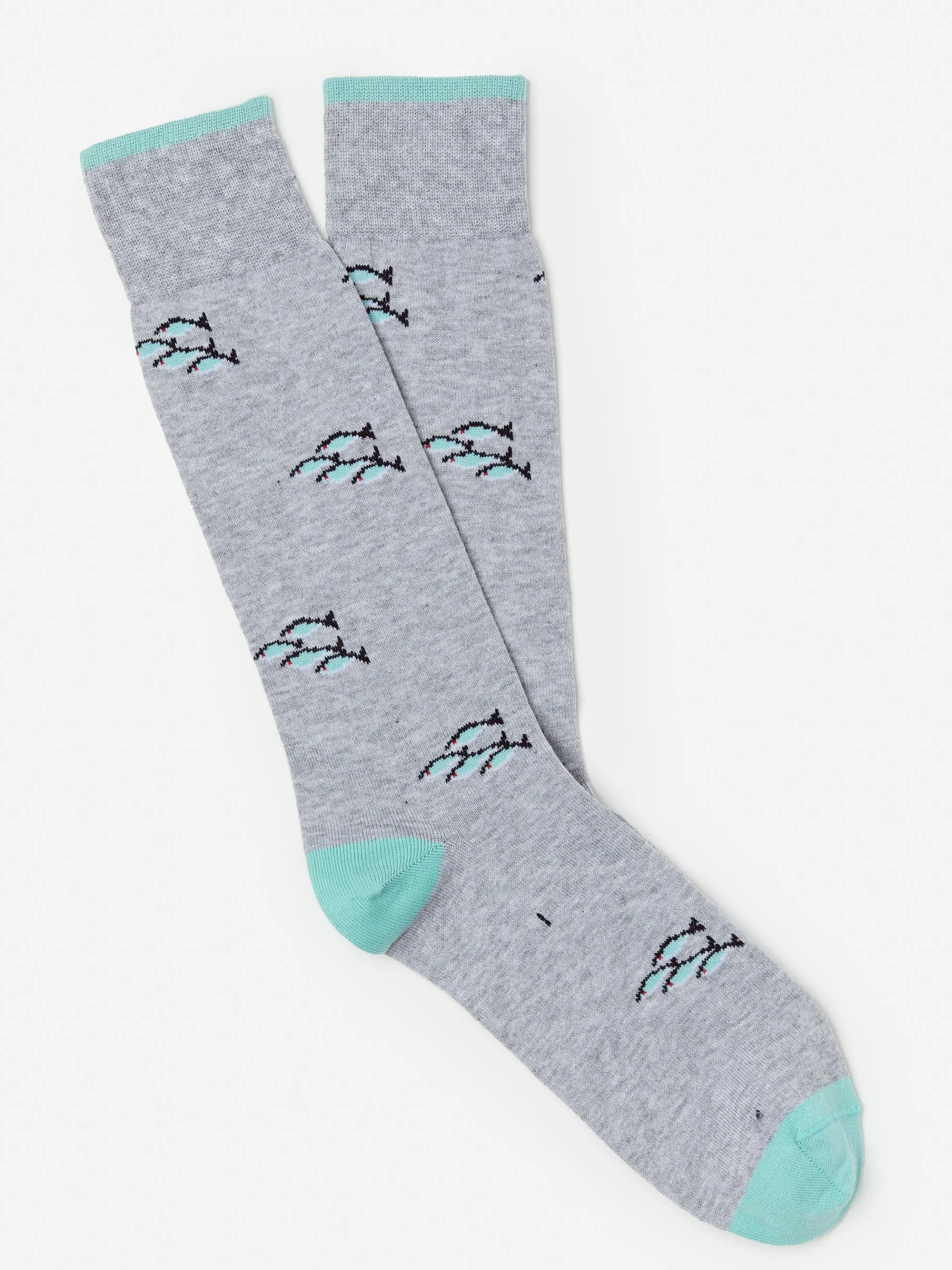 J.McLaughlin Socks in School Of Fish HeatherGray/Blue Cheap