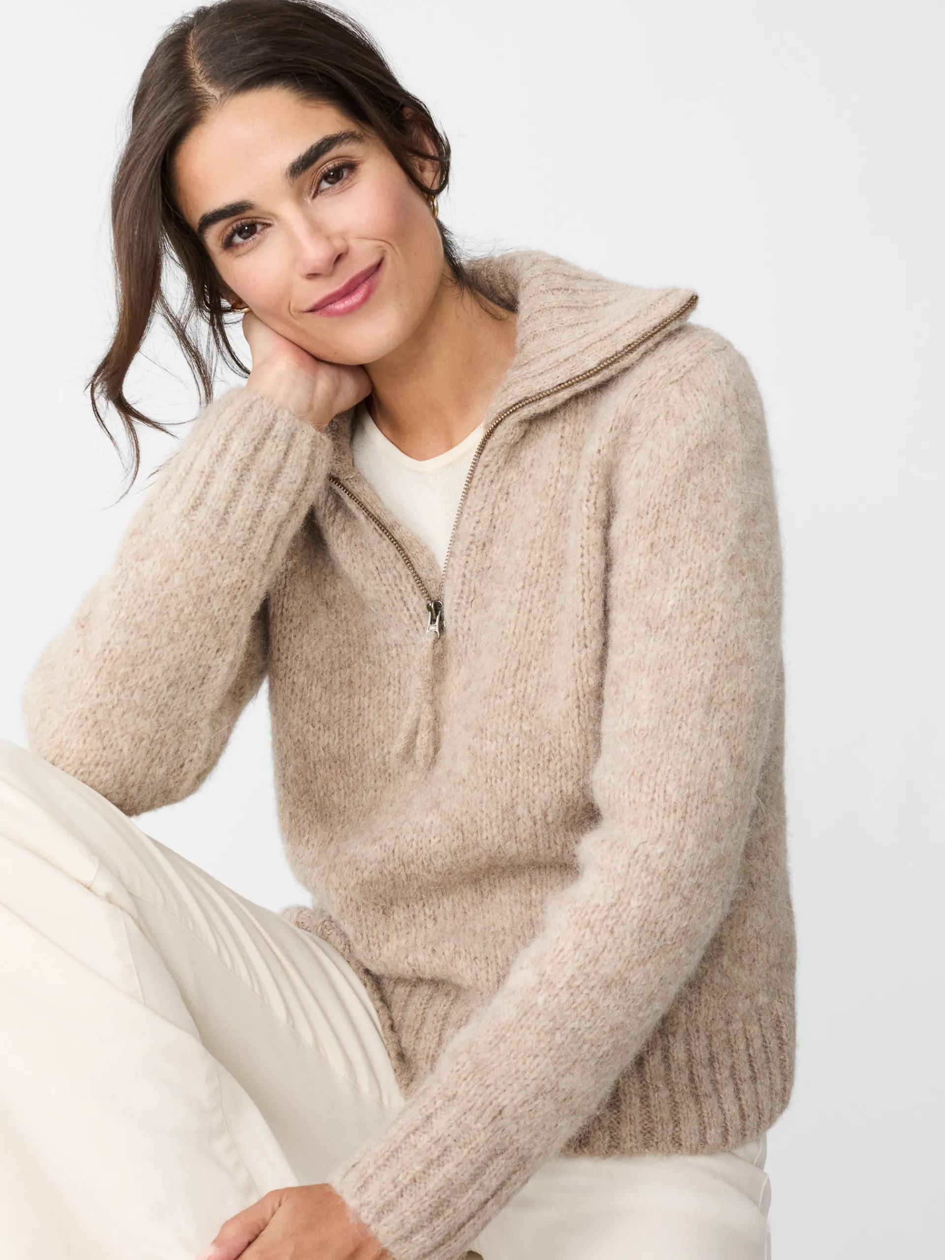 J.McLaughlin St. Moritz Sweater Taupe Flash Sale