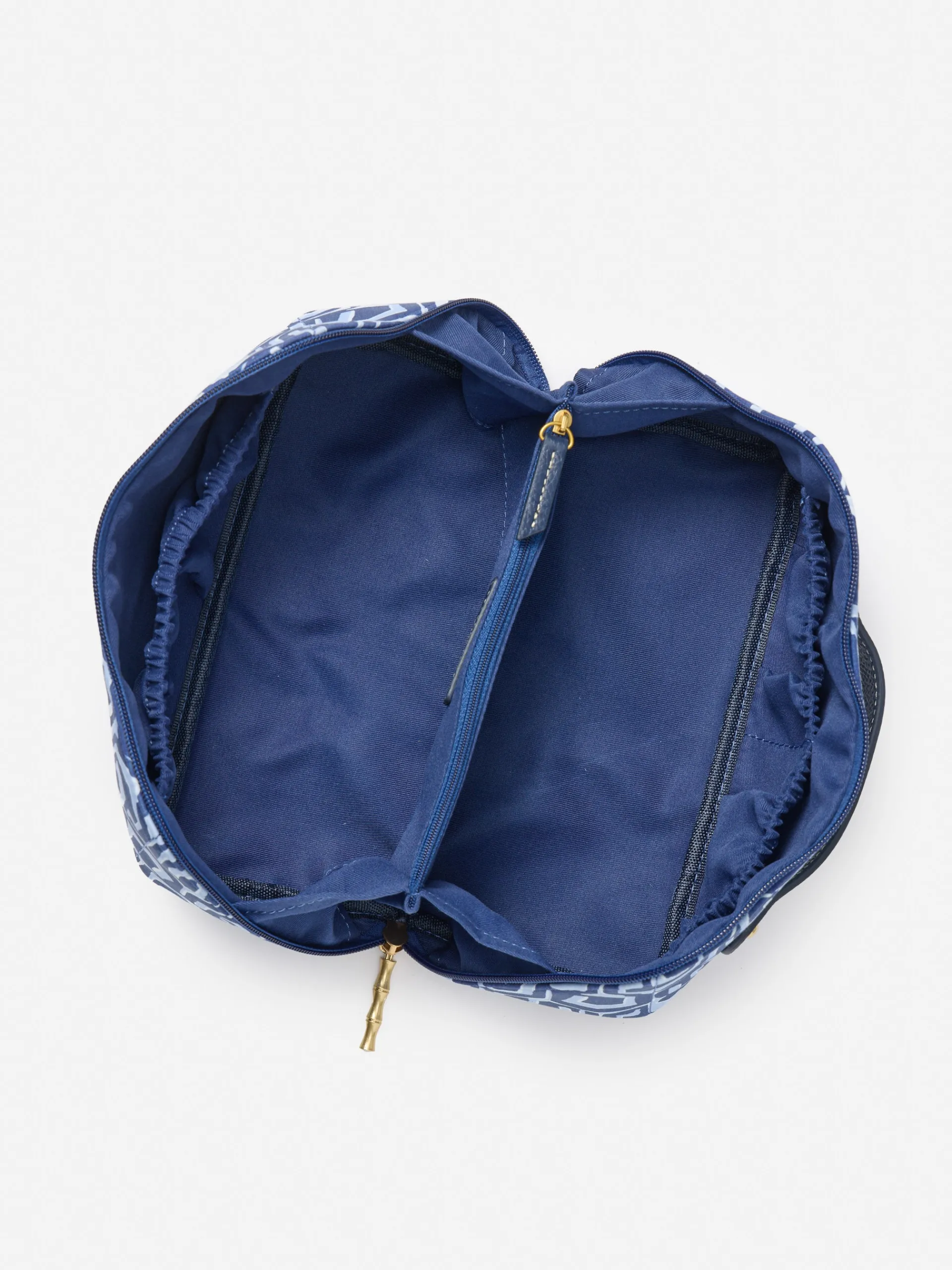J.McLaughlin Stash Cosmetic Bag in Painted Labyrinth Navy/DarkBlue Online