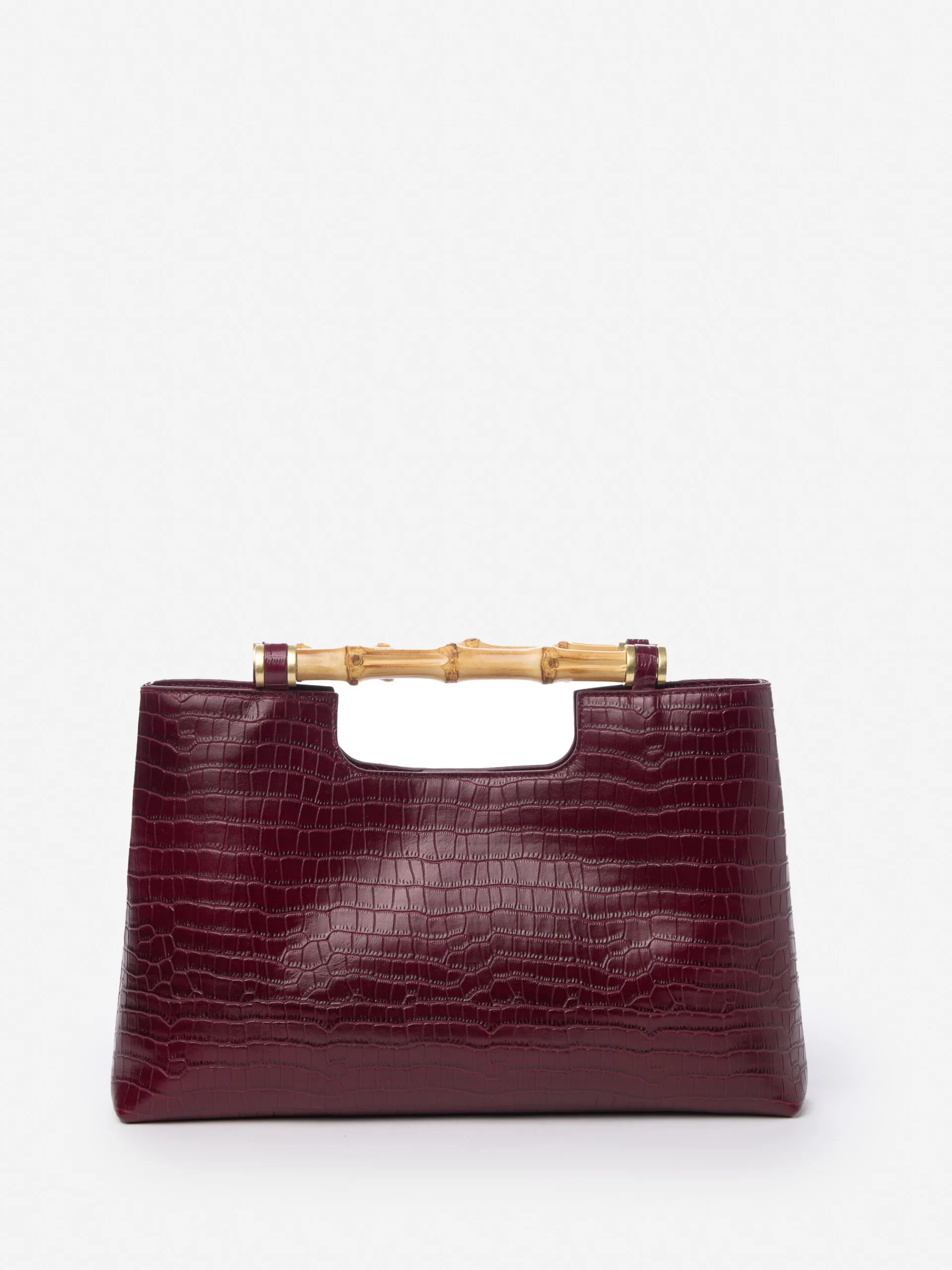 J.McLaughlin Sumpter Leather Clutch in Croc Burgundy Cheap