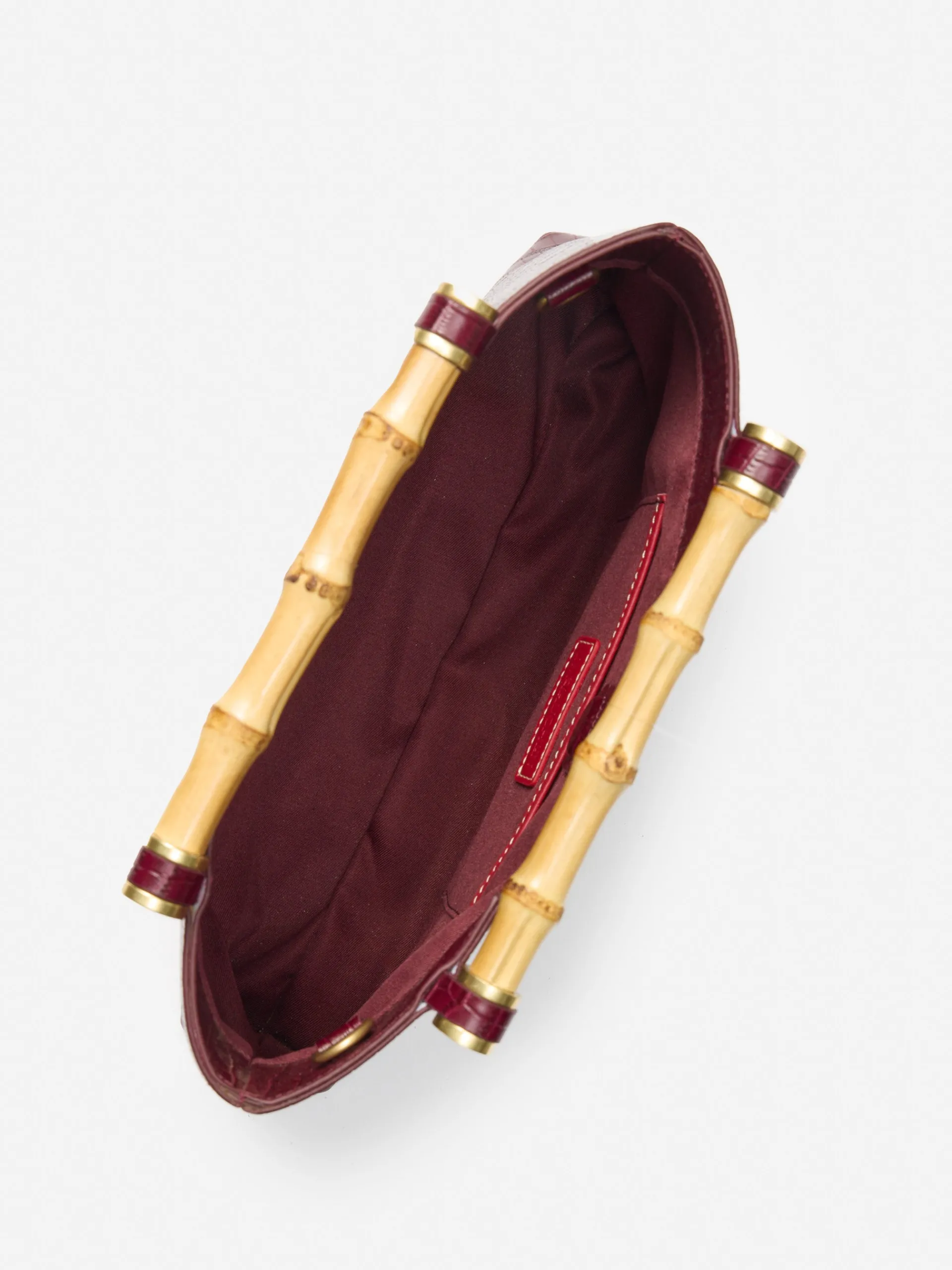 J.McLaughlin Sumpter Leather Clutch in Croc Burgundy Cheap