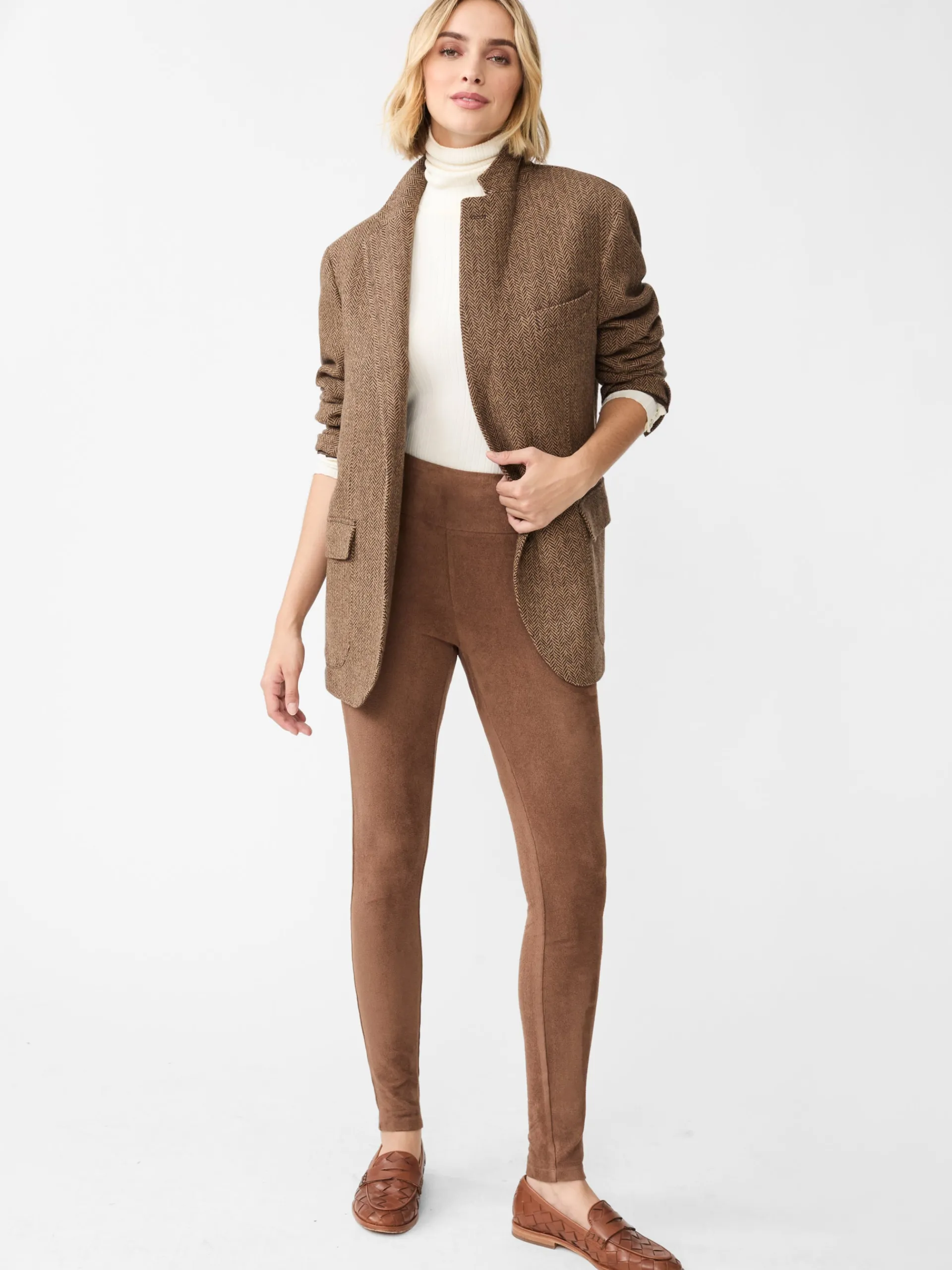 J.McLaughlin Suri Faux Suede Leggings Hazelnut Flash Sale