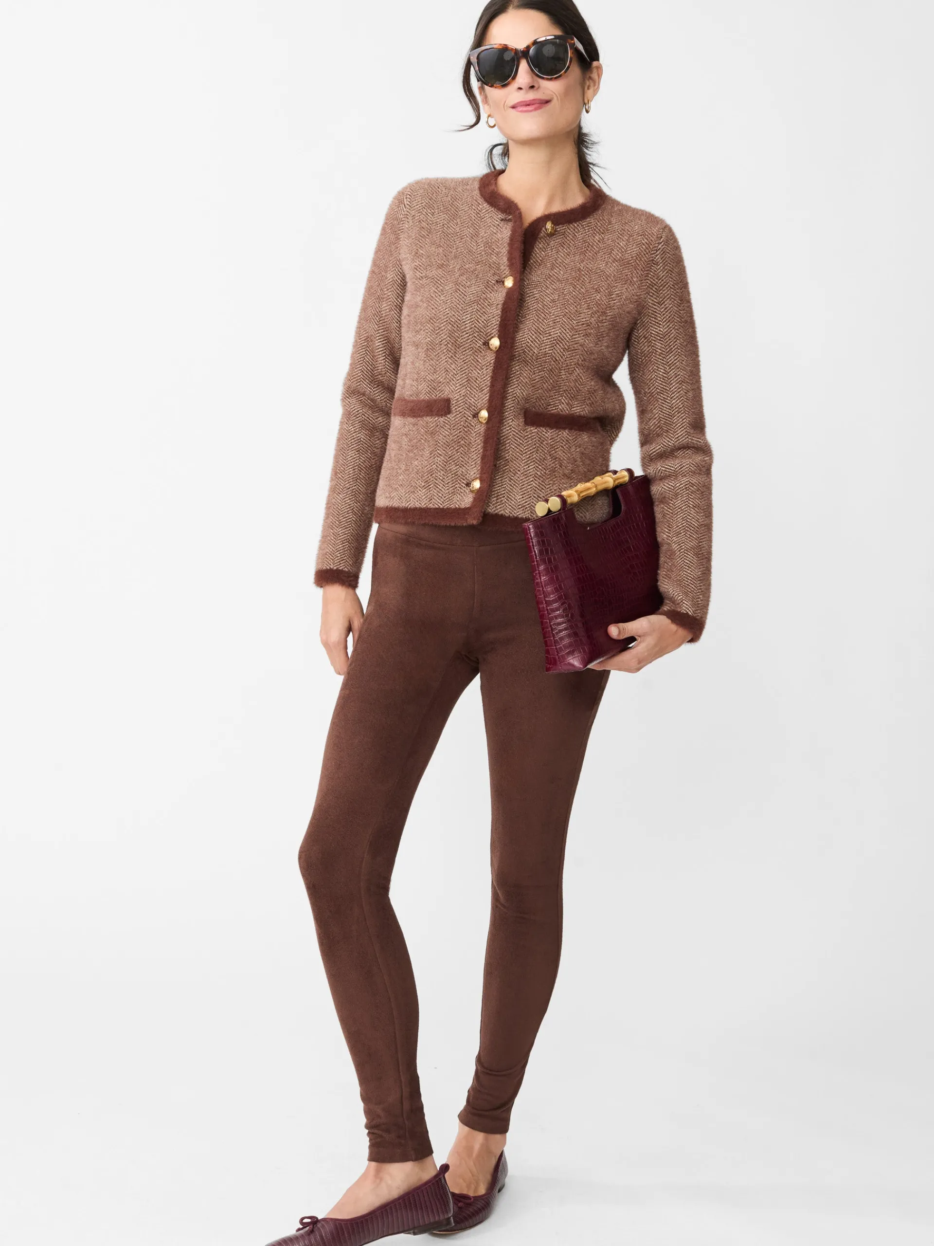 J.McLaughlin Suri Faux Suede Leggings Mocha Cheap