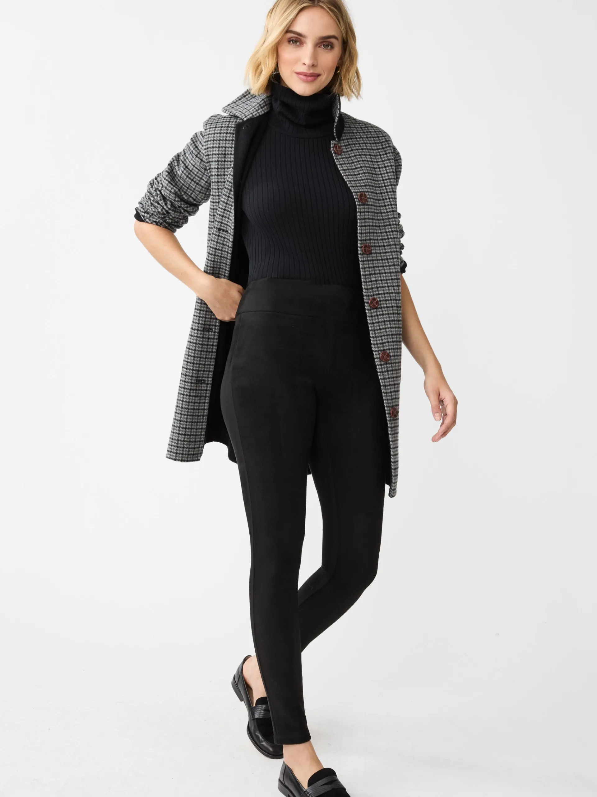 J.McLaughlin Suri Faux Suede Leggings Black Sale