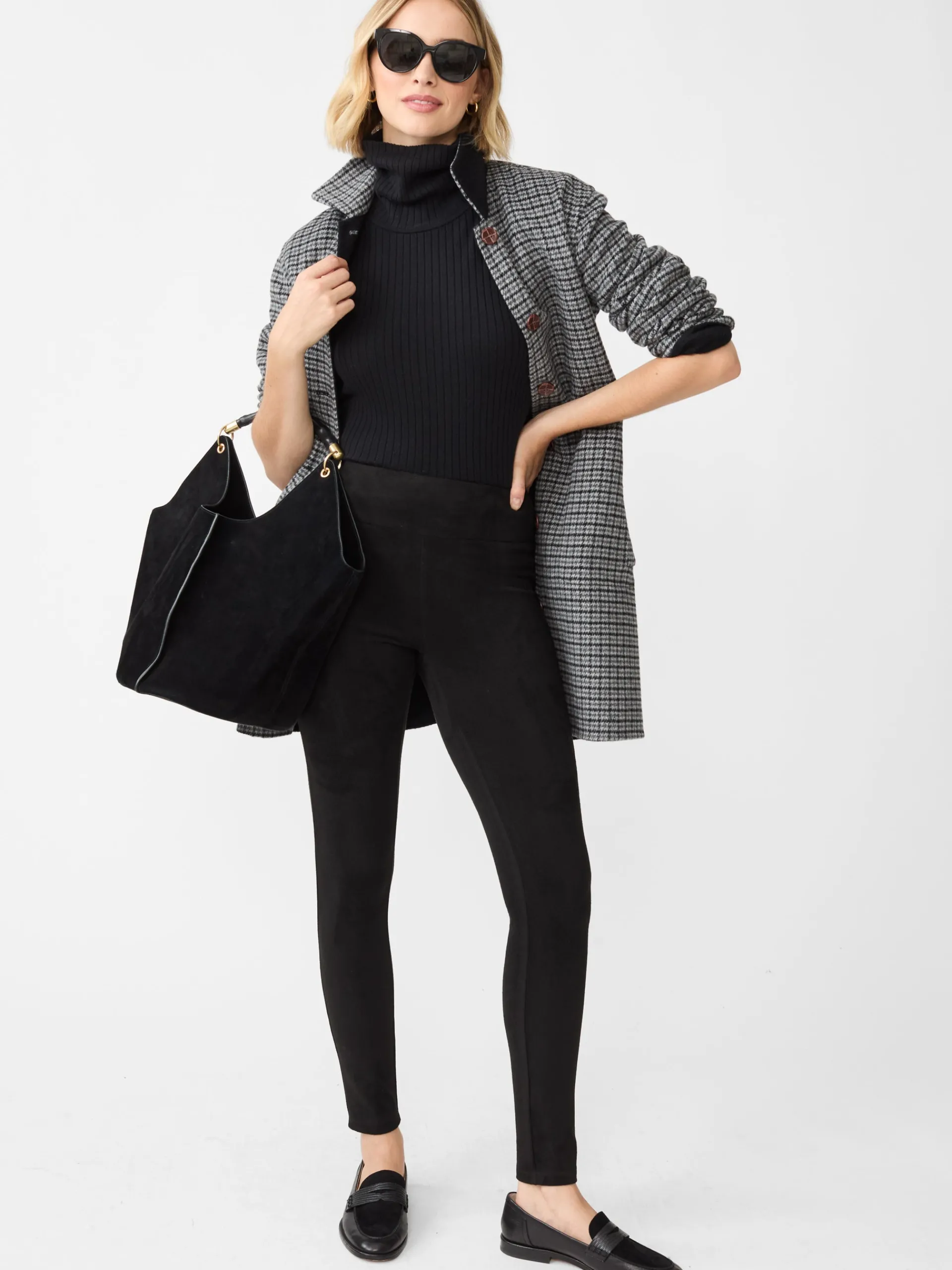 J.McLaughlin Suri Faux Suede Leggings Black Sale