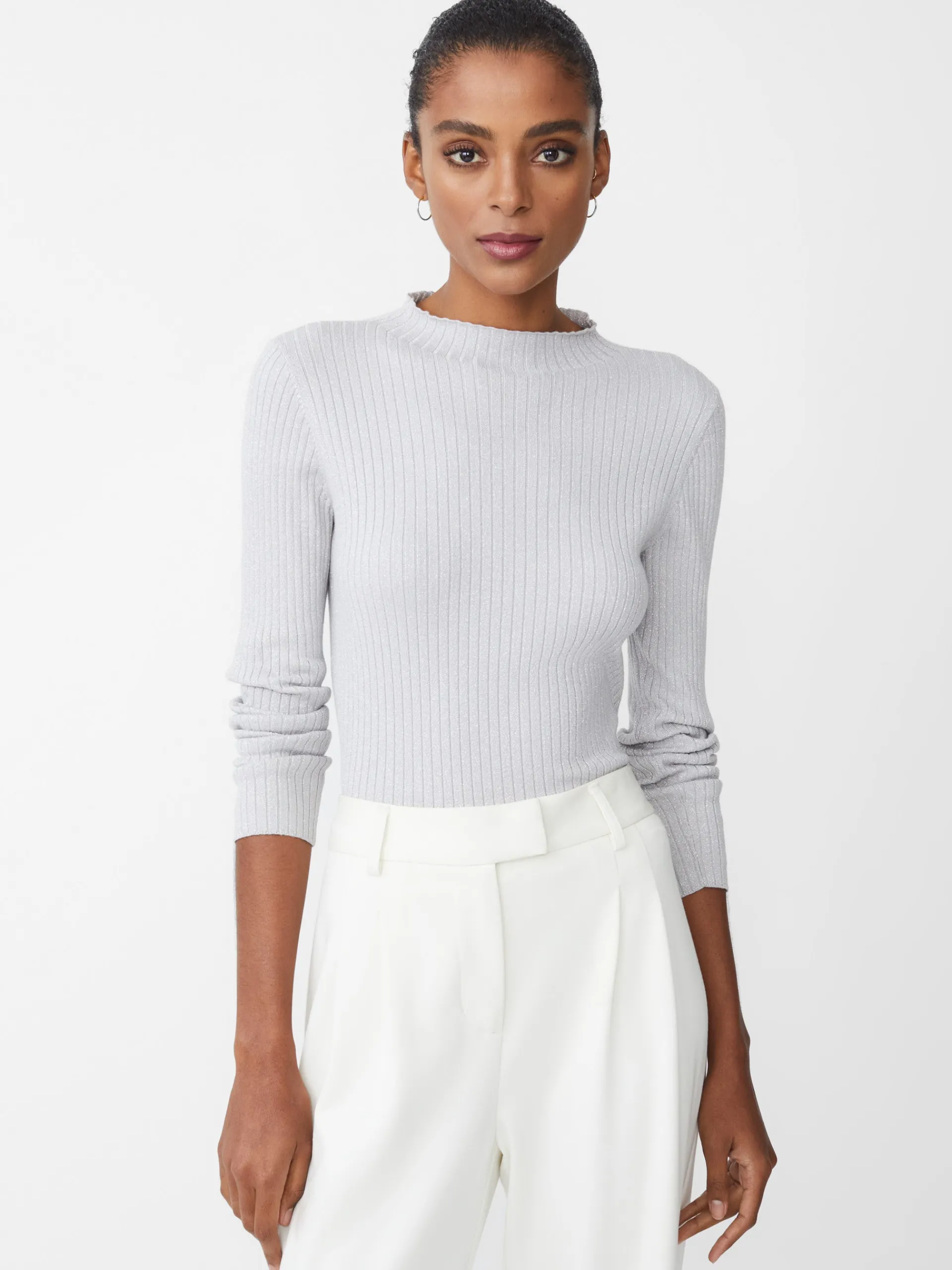 J.McLaughlin Sylvana Metallic Sweater Silver Online
