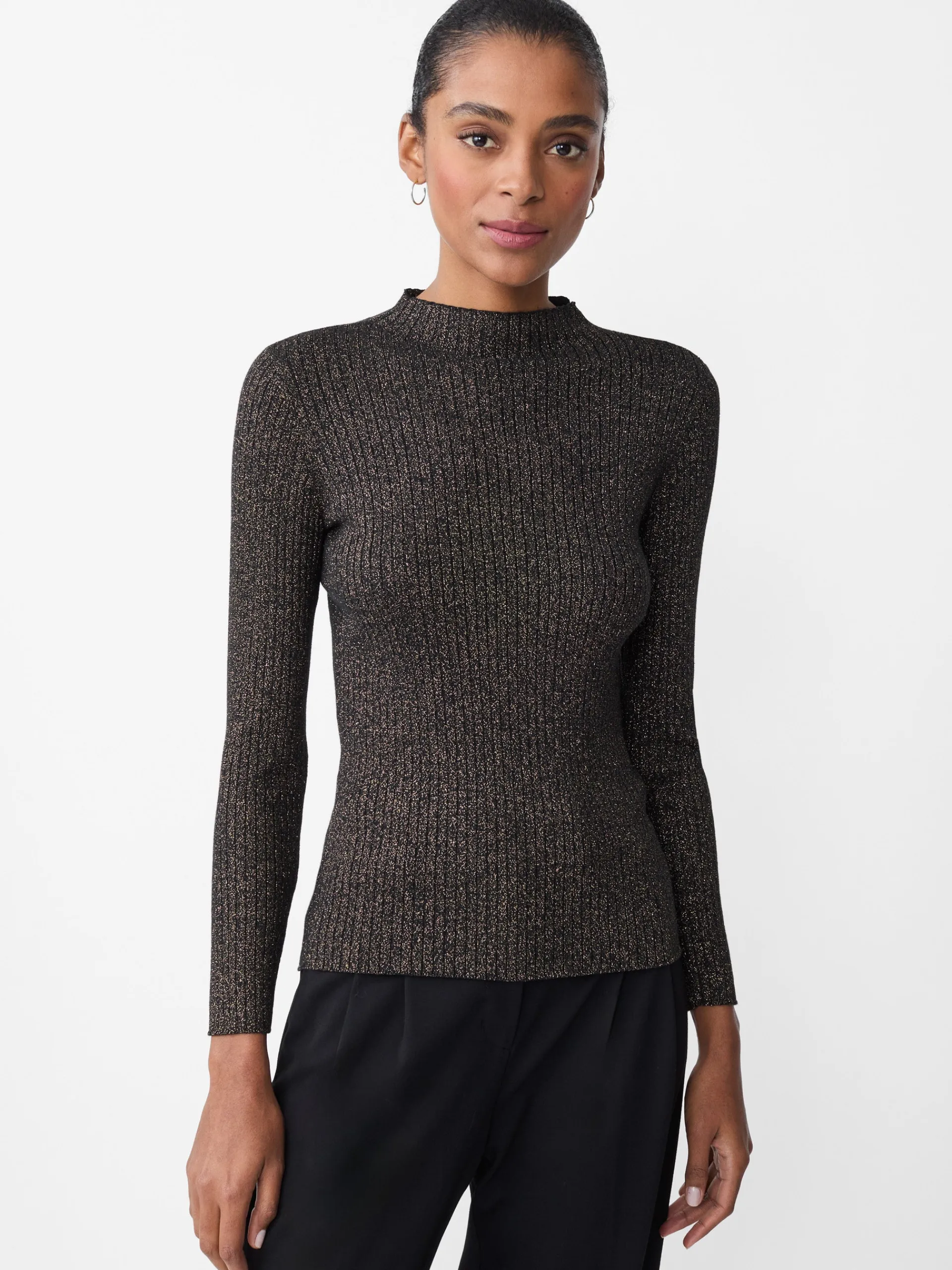 J.McLaughlin Sylvana Metallic Sweater Gold/Black Hot