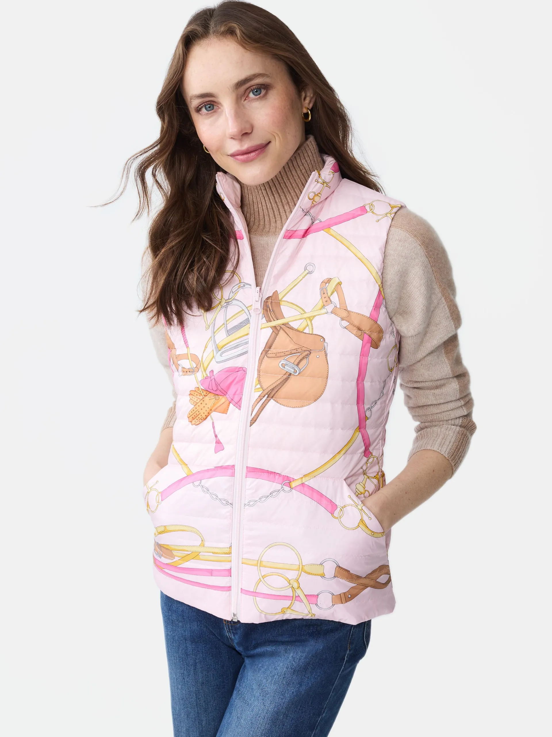 J.McLaughlin Tahoe Reversible Puffer Vest in Neo Gulltopp LightPink/Pink Best Sale
