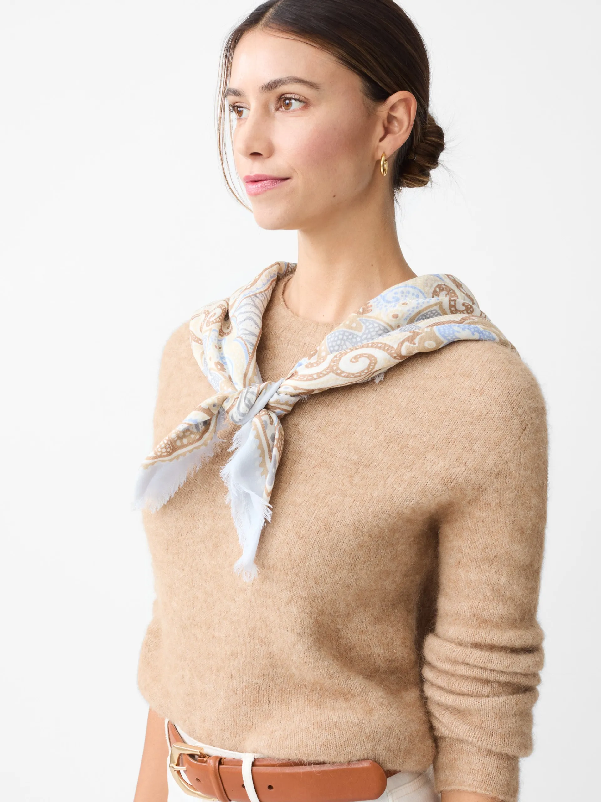J.McLaughlin Tenley Alpaca Blend Sweater HeatherCamel Fashion