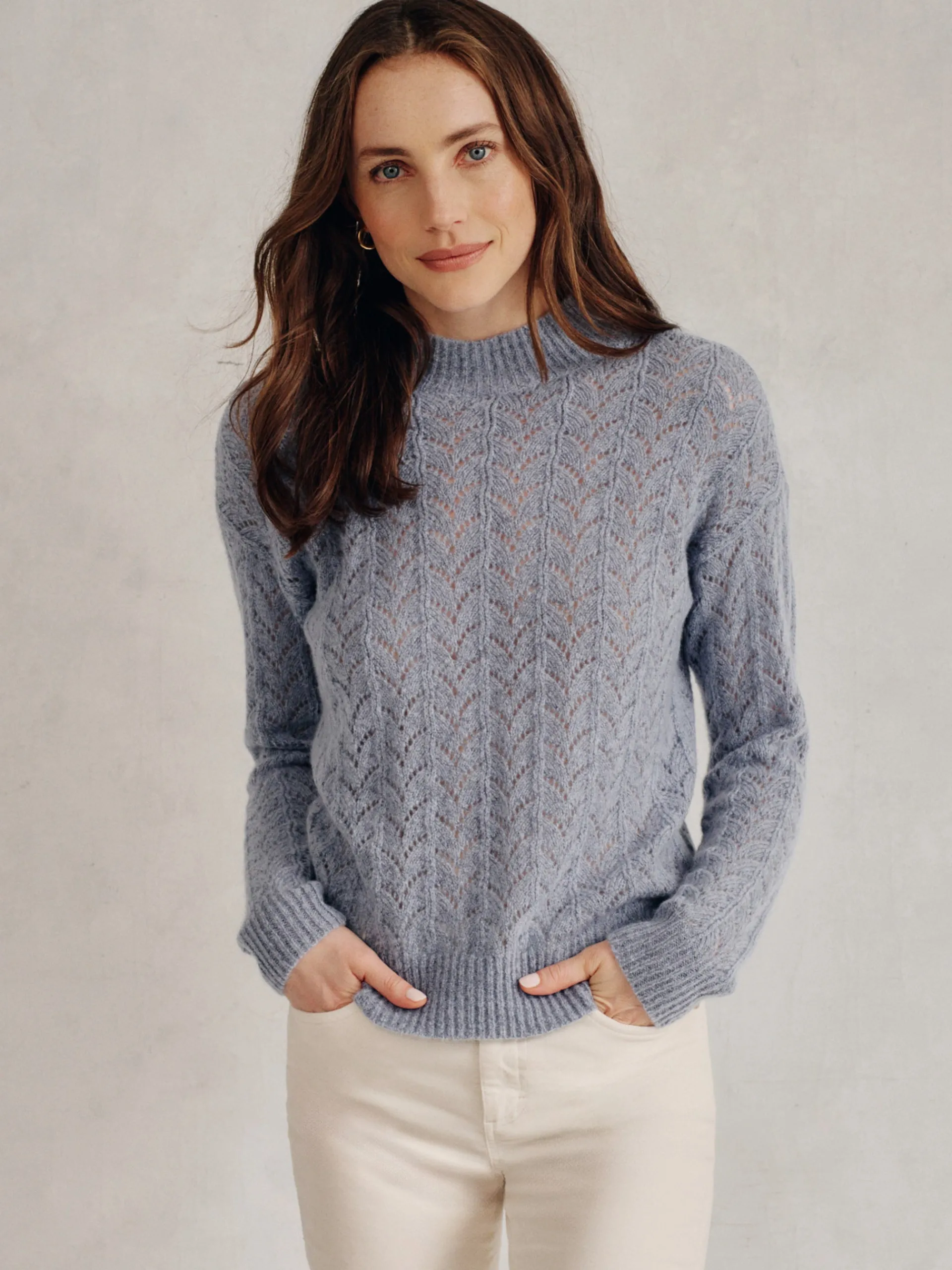 J.McLaughlin Tiler Sweater HeatherBlue Flash Sale