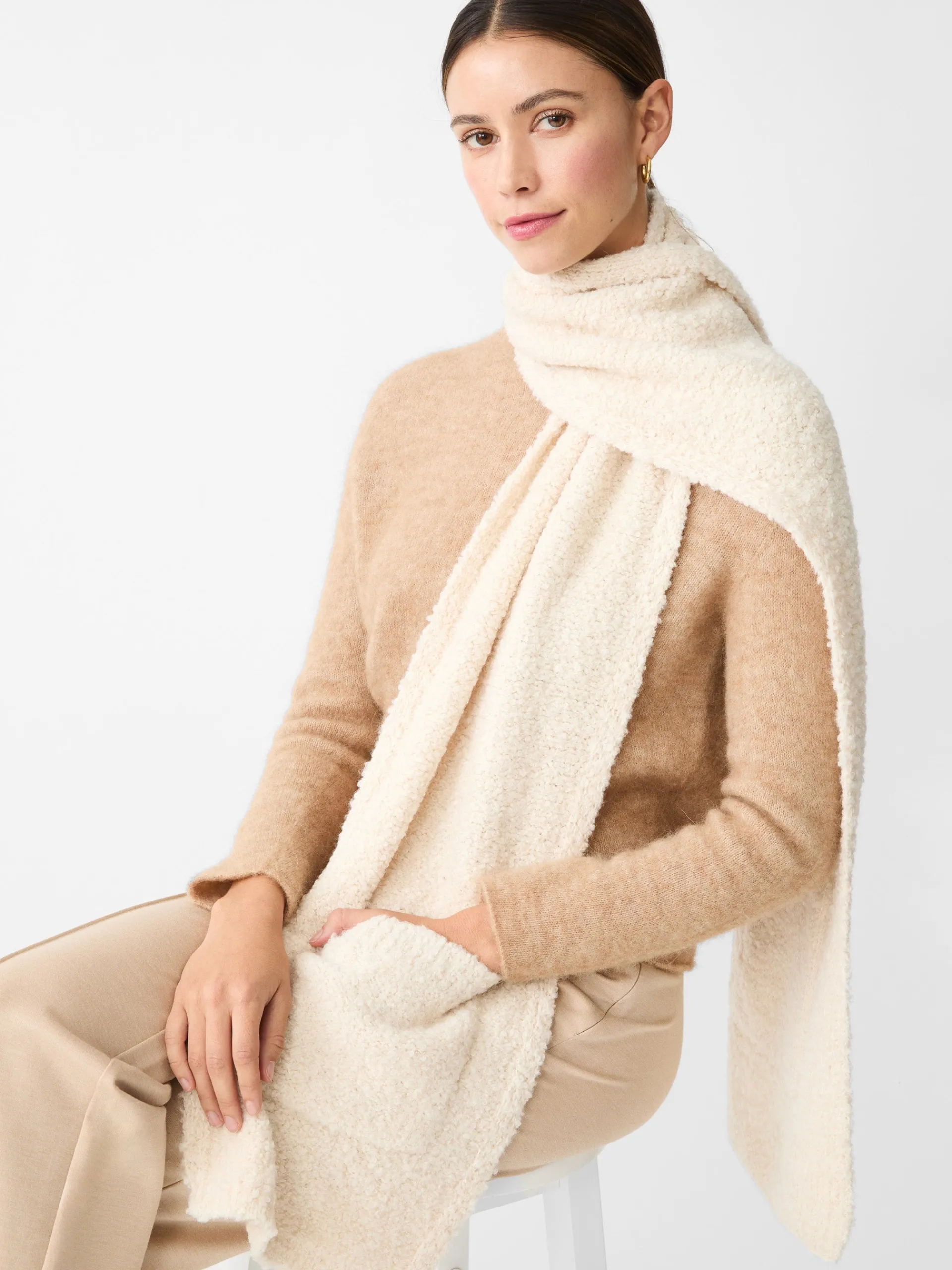 J.McLaughlin Verbier Scarf Cream Cheap