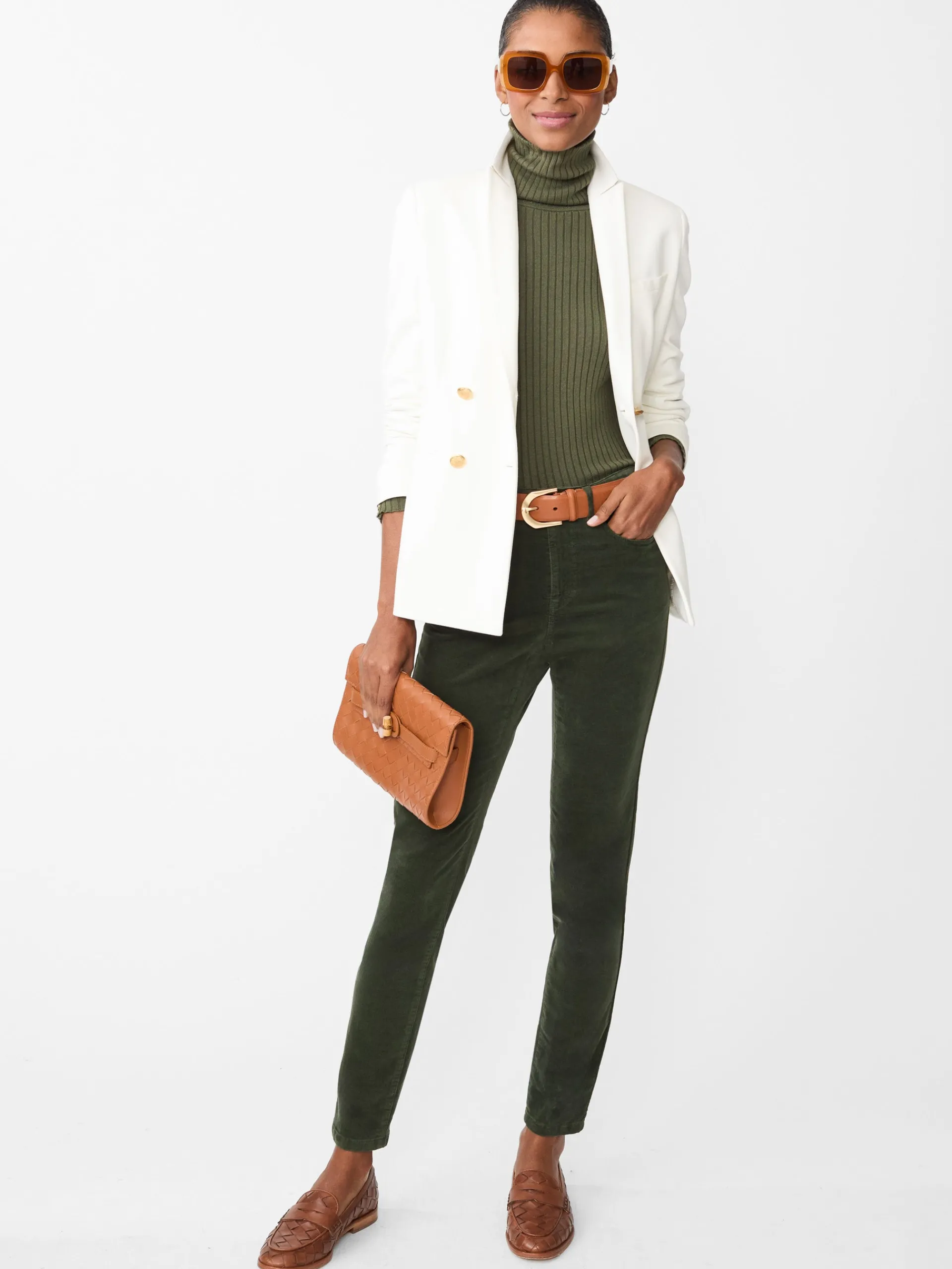 J.McLaughlin Watson Velvet Jeans DarkForest Clearance