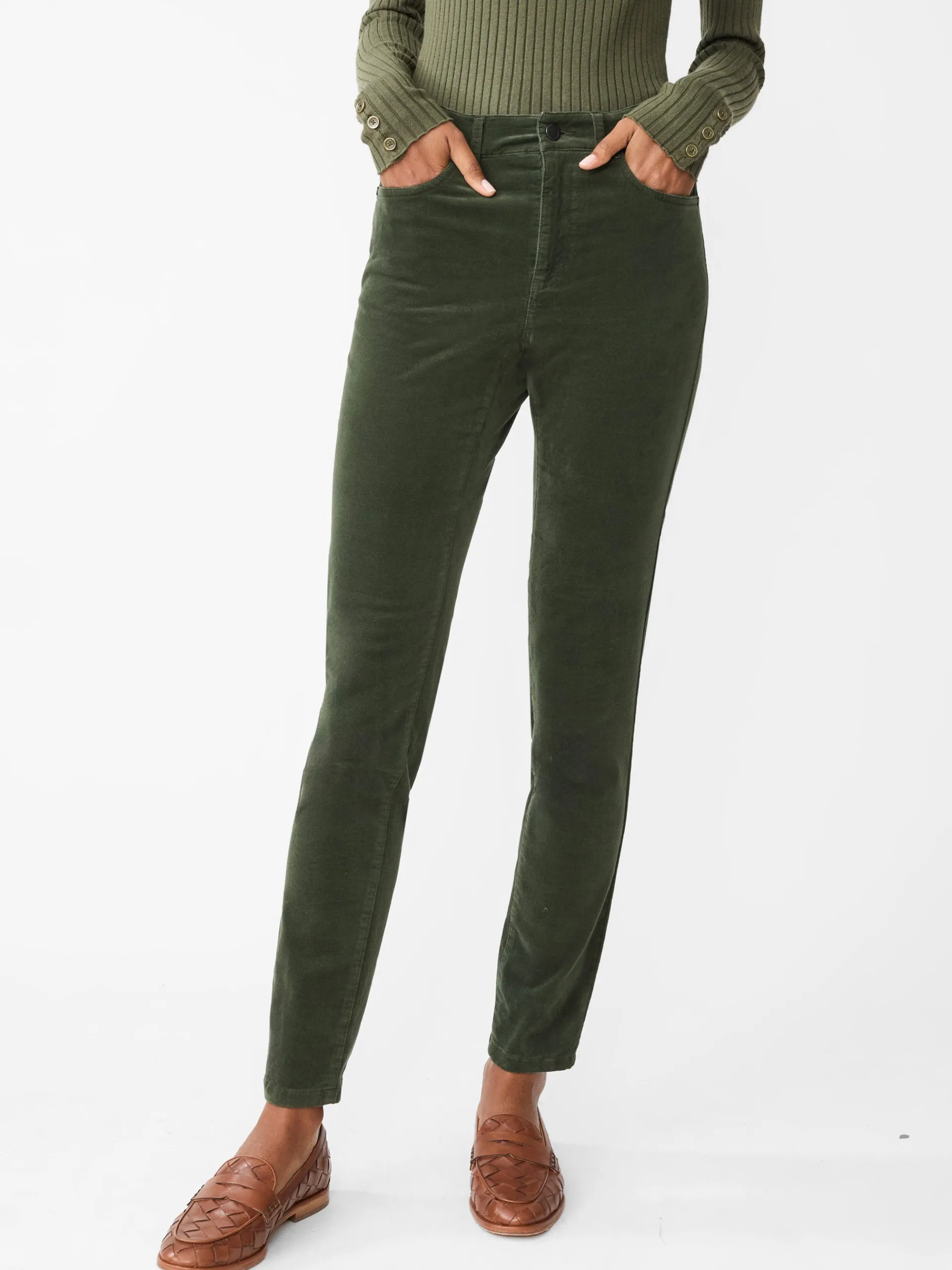 J.McLaughlin Watson Velvet Jeans DarkForest Clearance