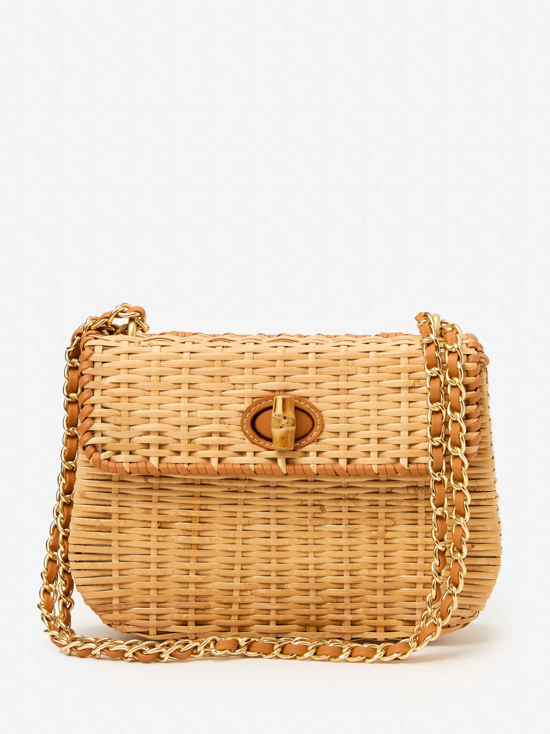 J.McLaughlin Waverly Wicker Handbag Natural Cheap