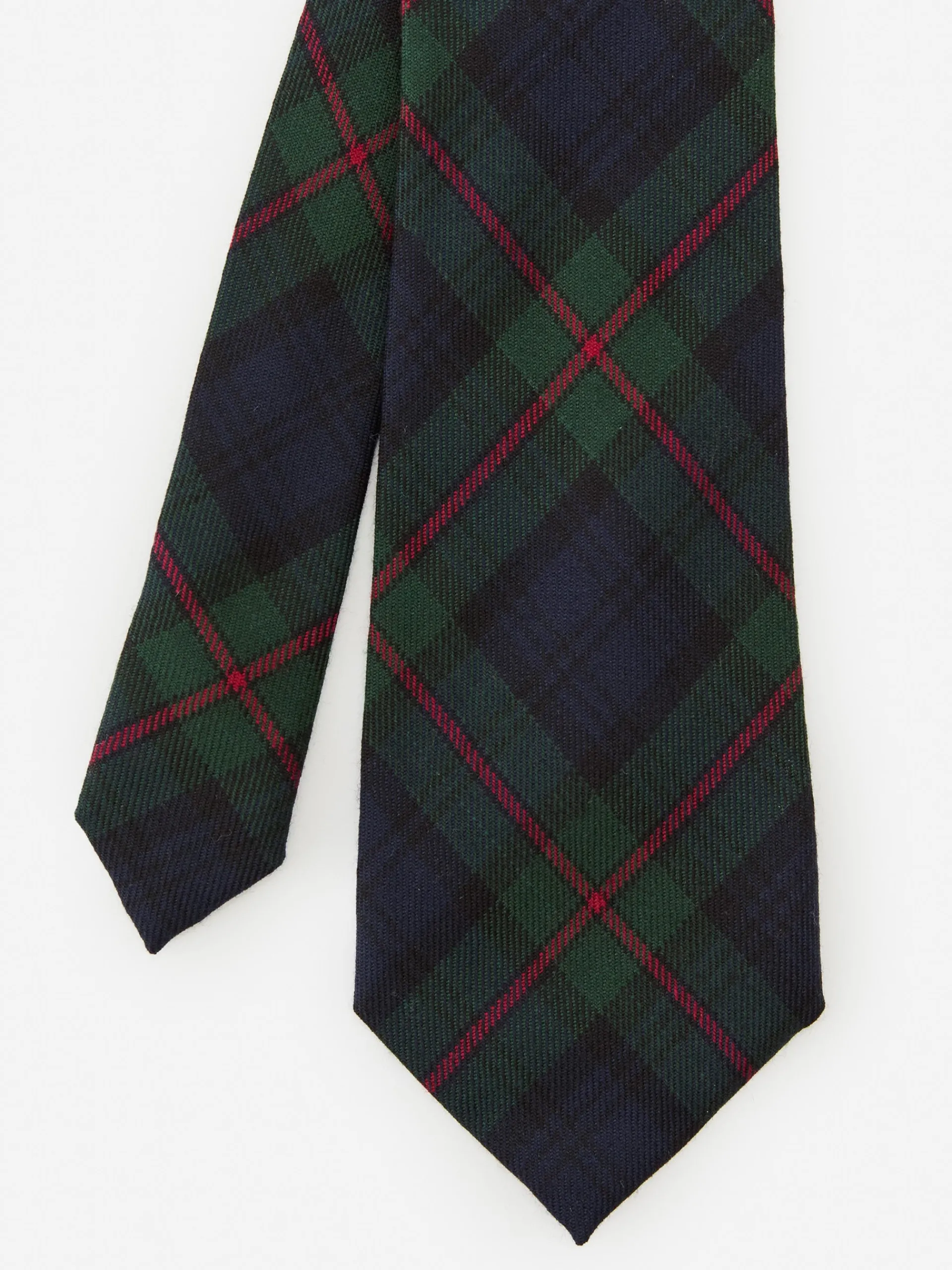 J.McLaughlin Wool Tie in Plaid Green/Navy/Red Cheap