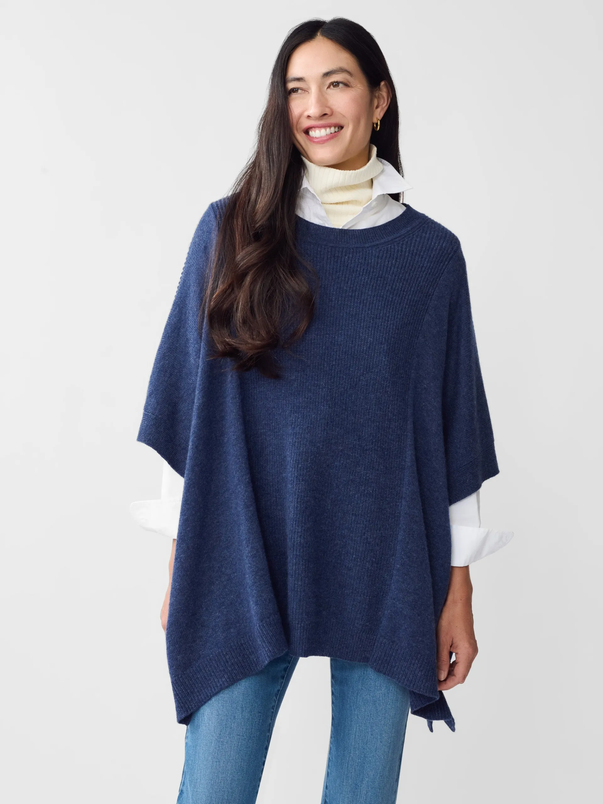J.McLaughlin Yolanda Cashmere Poncho Denim Sale